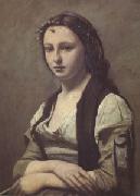 Jean Baptiste Camille  Corot Woman with a Pearl (mk05) oil painting on canvas